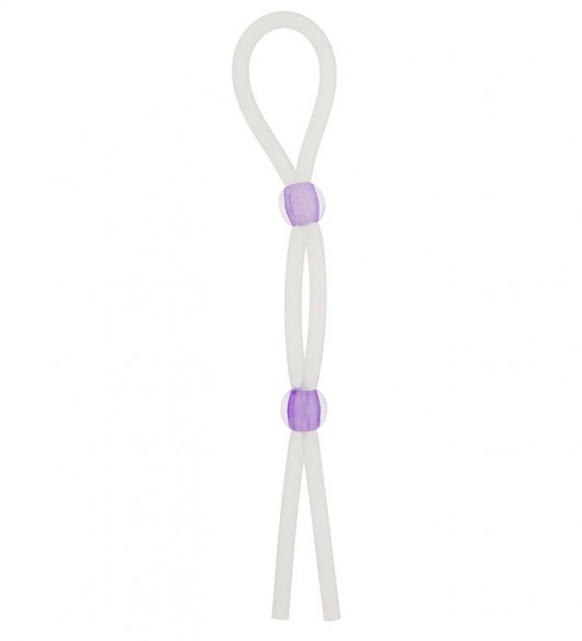 Прозрачное эрекционное кольцо-лассо SILICONE LASSO COCK RING DUAL BEADS - NMC - в Волгограде купить с доставкой
