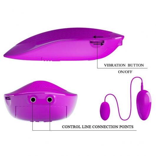 Лиловое виброяйцо с удобным пультом управления вибрацией - Baile