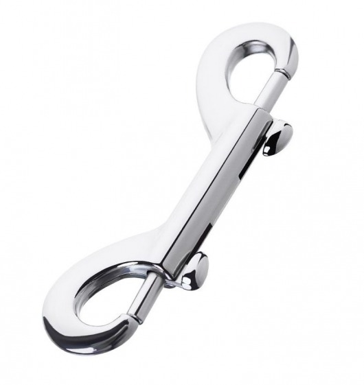 Серебристый двухсторонний карабин TOYFA Metal - ToyFa - купить с доставкой в Волгограде