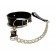 Черный ошейник с поводком из эко-кожи - БДСМ Арсенал - купить с доставкой в Волгограде